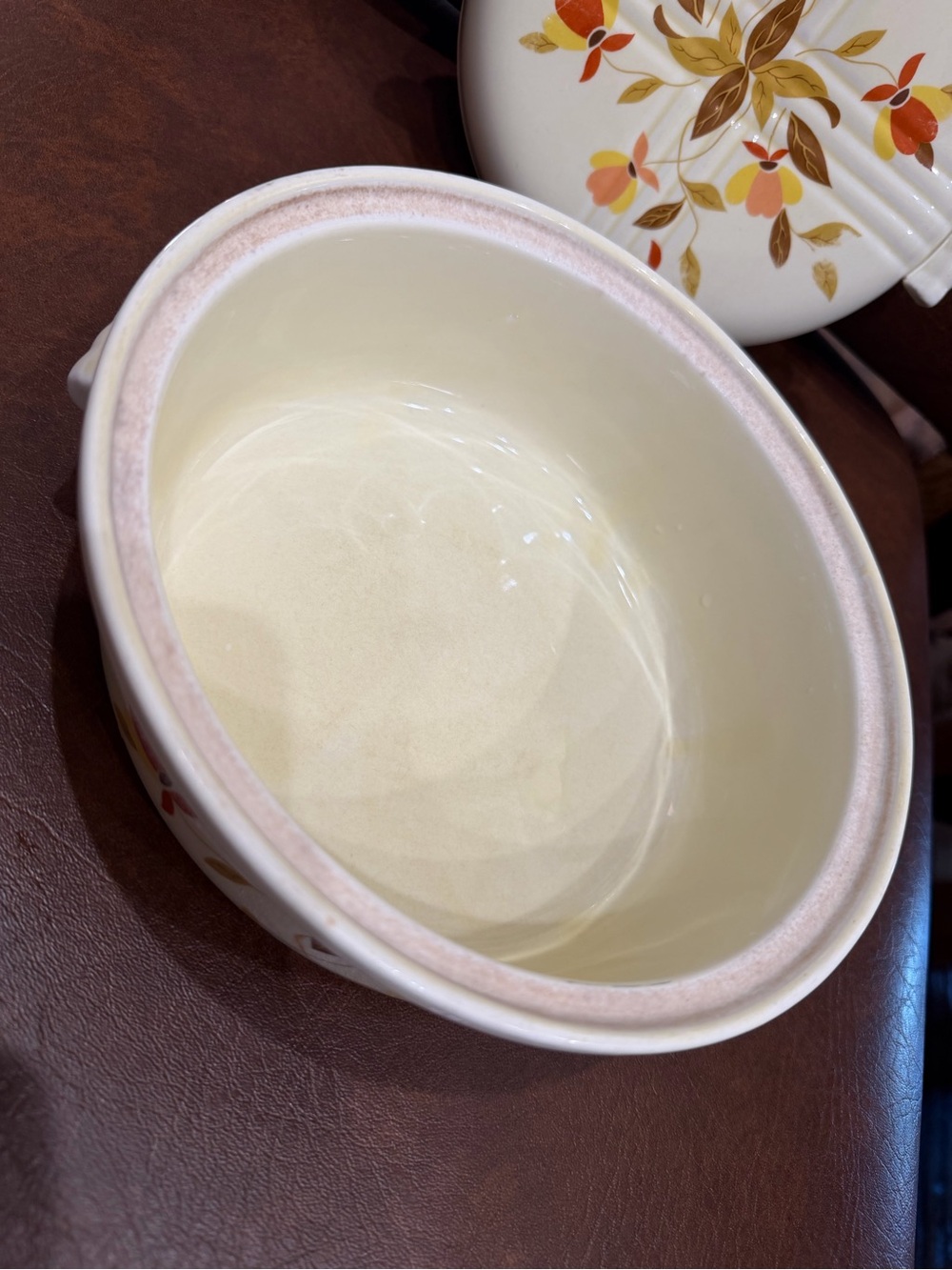 Vintage Jewel T/HALL’S SUPERIOR Autumn Leaf 🍂 Ceramic Storage Dish with Lid - Picture 7 of 8